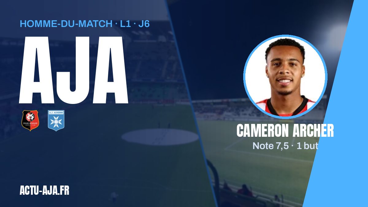 Rennes-Auxerre : Cameron Archer, buteur et meilleur Auxerrois malgré la défaite