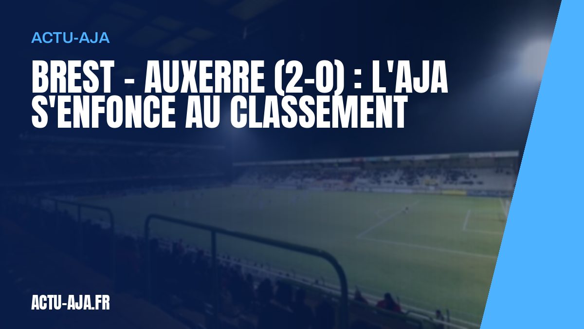 Brest – Auxerre (2-0) : l'AJA s'enfonce au classement
