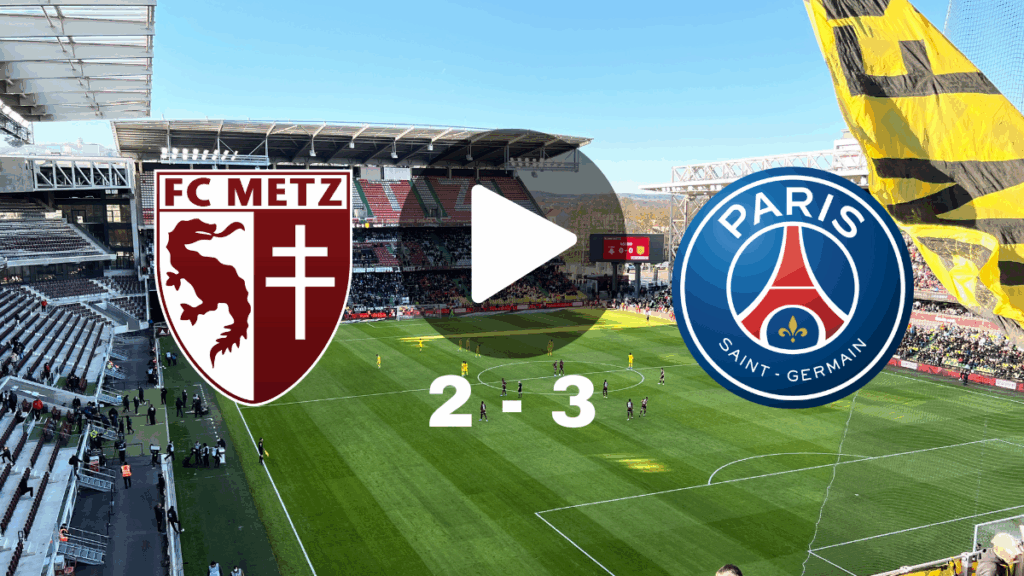 Statistiques, résultat et résumé Metz – Paris Saint Germain (2-3)