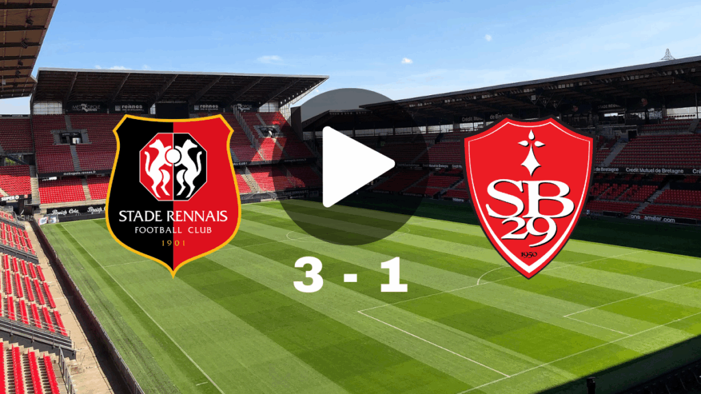 Statistiques, résultat et résumé Rennes – Stade Brestois 29 (3-1)